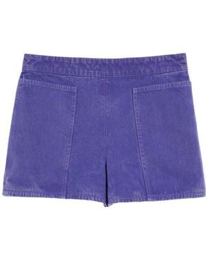 Max Mara Low-Rise Denim Shorts - Purple
