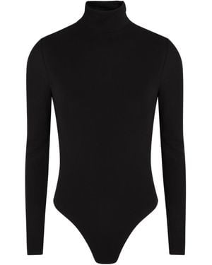 Alaïa Heart Cut-Out Crepe Bodysuit - Black