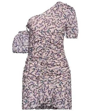 Isabel Marant Floral Off-Shoulder Fitted Dress - Purple