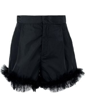 RED Valentino Mesh Tulle Ruffled Shorts - Black