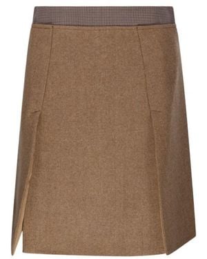 Sportmax Riga Checked Waist Mini Skirt - Brown