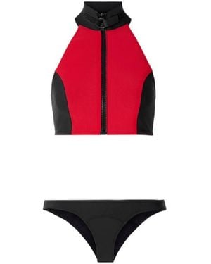 Lisa Marie Fernandez Color-Blocked Sports Bikini - Red