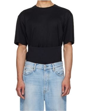 Mugler Ribbed Round-Neck T-Shirt - Black