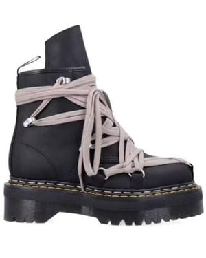 Rick Owens Lace-Up Ankle Boots - Black