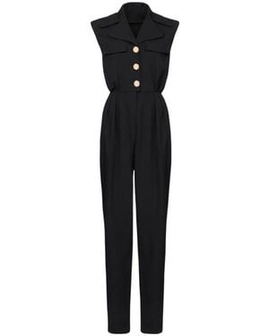 Balmain Wool Jumpsuit - Black