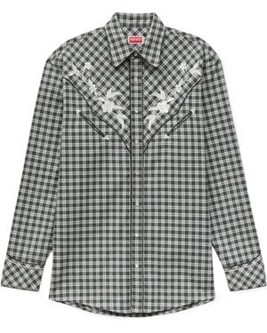 KENZO Wildflower' Embroidered Western Shirt - Gray