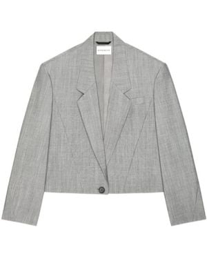 Givenchy Single-Breasted Cropped Jacket - Gray