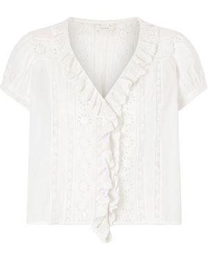 Doen Lace-Trimmed Organic Cotton-Voile Top - White