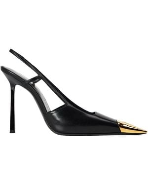Saint Laurent Pointedtoe Slingback Heels - Black