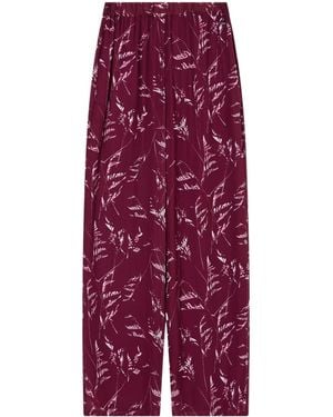 ARMANI EXCHANGE Foliage-Print Trousers - Purple