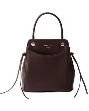 Prada Carry Mini Leather Handbag - Brown