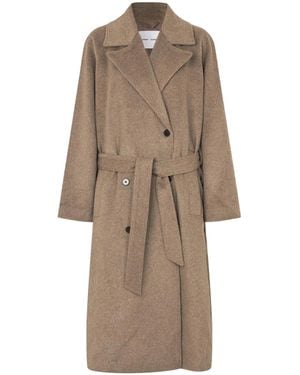 Samsøe & Samsøe Sahannen Double-Breasted Coat - Natural