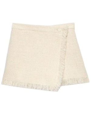 MSGM Asymmetrical Design Shorts - Natural