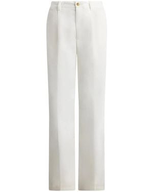 Ralph Lauren Polo Pleated Straight-Leg Pants - White