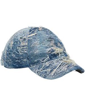 DIESEL C-Assidy Distressed Denim Baseball Cap - Blue