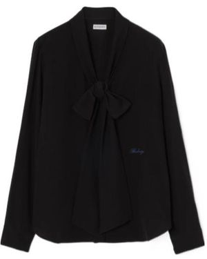 Burberry Silk Scarf Blouse - Black