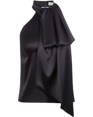 Nina Ricci Halterneck Draped Sleeveless Top - Black