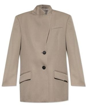 The Attico The Single-Breasted Blazer - Natural
