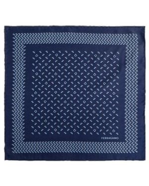 Ferragamo Square Pocket Square - Blue