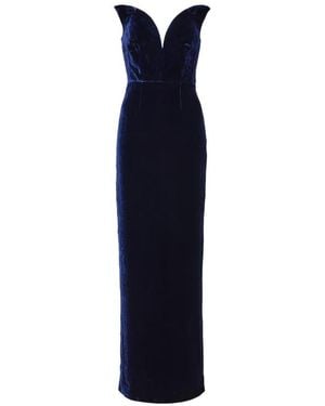 Roland Mouret Strapless Velvet Gown - Blue