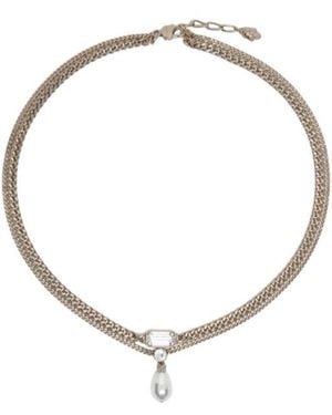 McQueen Skull Embellished Necklace - Metallic