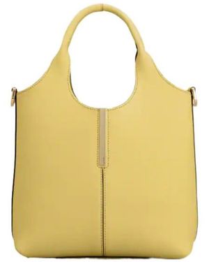 Tod's Logo Engraved Mini Shopping Bag - Yellow