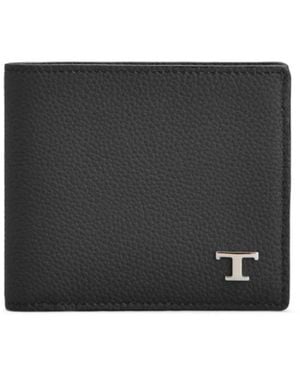 Tod's T Timeless Pebbled-Leather Wallet - Black
