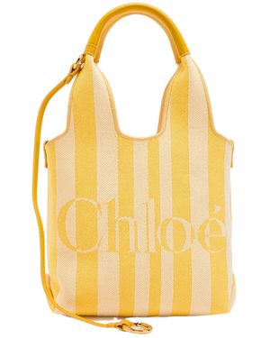 Chloé Striped Fabric Tote Bag - Yellow