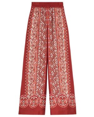 La DoubleJ Silk Palazzo Trousers - Red