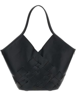 Hereu Woven Leather Tote Bag - Black