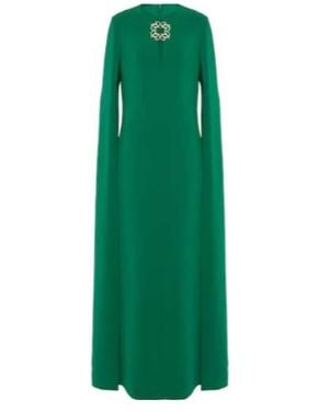 Elie Saab Embellished Cady Gown - Green