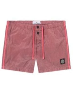 Stone Island Slim-Fit Swim Shorts With Pockets - Pink