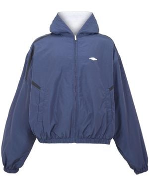 Balenciaga Stylish Hooded Casual Jacket - Blue