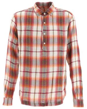 Barena Long-Sleeved Checked Shirt - Pink