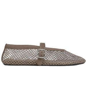 Alaïa Beaded Mesh Ballet Flats - Grey