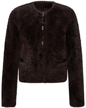 Moncler Epernon Shearling Short Down Jacket - Black