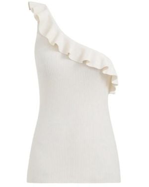 Zimmermann Rhiannon Frill Asymmetric Tank Top - White