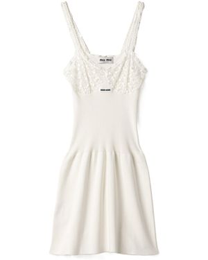 Miu Miu Cotton And Lace Dress - White