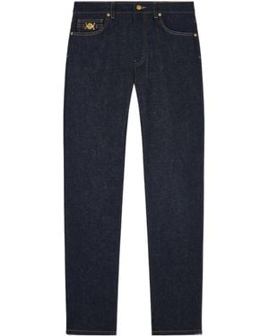 Versace Mid-Rise Slim-Cut Jeans - Blue
