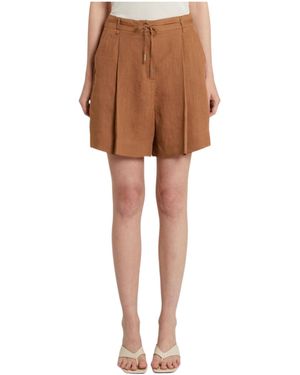 Marella Belt Loops Shorts - Brown