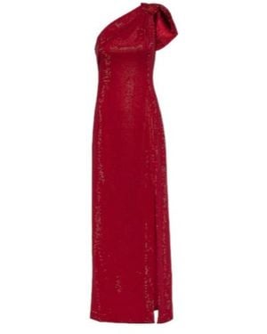 Roland Mouret One-Shoulder Diamanté-Embellished Gown - Red
