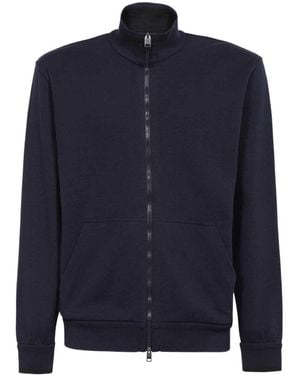 Brioni High-Neck Zipped Sweatshirt - Blue