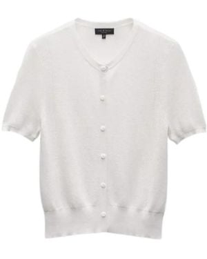 Rag & Bone Short Sleeved Knit Cardigan - White