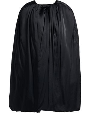 Rick Owens Solid-Colored Satin Shawl Cape - Black