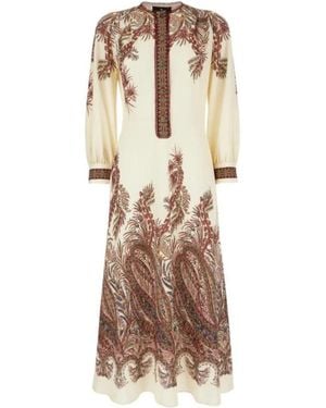 Etro Long-Sleeved Dress - Natural