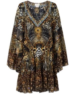 CAMILLA Printed Chiffon Mini Dress - Multicolour