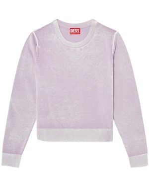 DIESEL Sweater With Faded Reverse Print - Purple