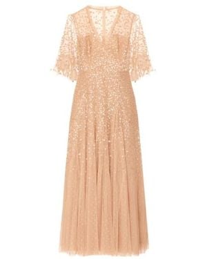 Needle & Thread Tulle Dress With Sequins - Natural