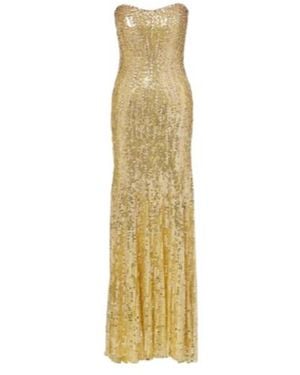 Jenny Packham Sarai Sequined Corset Gown - Metallic