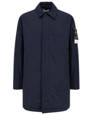 Stone Island Compass Patch Long Parka - Blue
